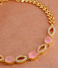 Elegant Pink White Diamond Bracelet 1 Gram Gold Jewellery BRAC931 Elegant Pink White Diamond Bracelet 1 Gram Gold Jewellery BRAC931