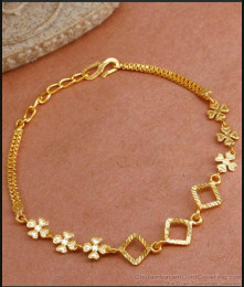 Charming One Gram Gold Bracelet Light Weight Plain Design BRAC934