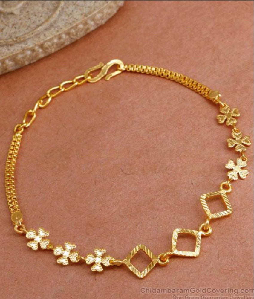 Charming One Gram Gold Bracelet Light Weight Plain Design BRAC934