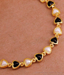 Kerala Black White Pearls Gold Imitation Bracelet For Women BRAC936