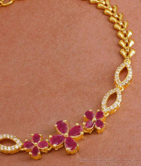 Glittering White Ruby Stone Bracelet Flower Design For Women BRAC944 Glittering White Ruby Stone Bracelet Flower Design For Women BRAC944