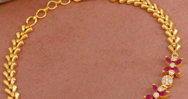 Elegant Ruby Stone Gold Plated Bracelet At Affordable Price BRAC948