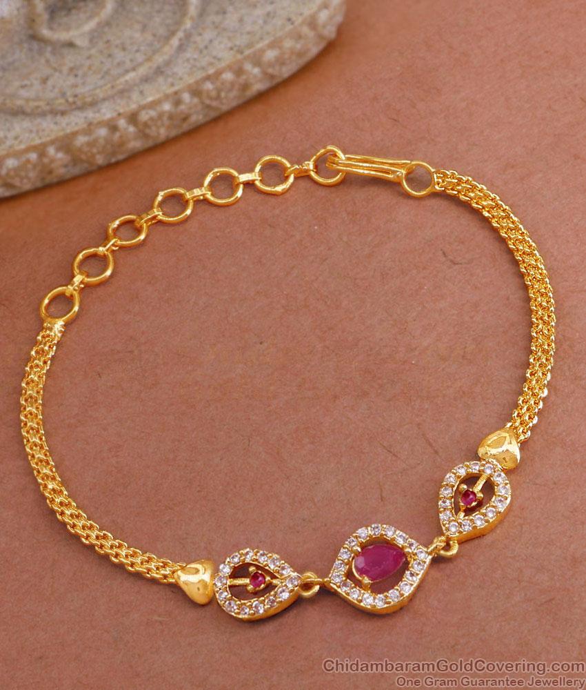 Buy Artificial Gold Design Bracelet With Ruby White Stone BRAC950 Buy Artificial Gold Design Bracelet With Ruby White Stone BRAC950