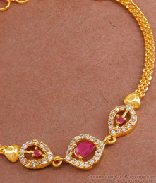 Buy Artificial Gold Design Bracelet With Ruby White Stone BRAC950 Buy Artificial Gold Design Bracelet With Ruby White Stone BRAC950