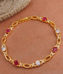Designer Ruby White Stone Gold Imitation Bracelet Designs BRAC955 Designer Ruby White Stone Gold Imitation Bracelet Designs BRAC955