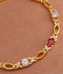Designer Ruby White Stone Gold Imitation Bracelet Designs BRAC955 Designer Ruby White Stone Gold Imitation Bracelet Designs BRAC955