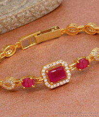 Stylish Ruby Stone Gold Plated Diamond Bracelet Design BRAC959 Stylish Ruby Stone Gold Plated Diamond Bracelet Design BRAC959