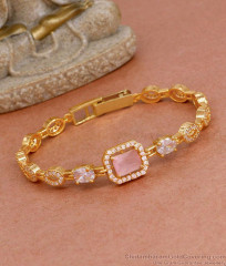 Attractive Pink Diamonds Gold Plated Bracelets For College Wear BRAC960 Attractive Pink Diamonds Gold Plated Bracelets For College Wear BRAC960