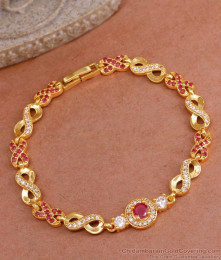 Buy Inifity Symbol Gold Imitation Stone Bracelets For Girls BRAC967