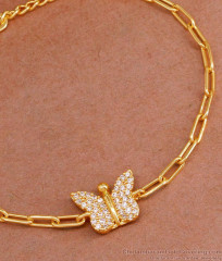 Buy White Stone Butterfly Design Gold Plated Bracelet BRAC975 Buy White Stone Butterfly Design Gold Plated Bracelet BRAC975