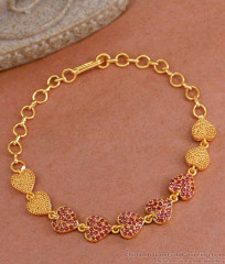 Trendy Heart Shaped Gold Plated Ruby Stone Bracelet BRAC977 Trendy Heart Shaped Gold Plated Ruby Stone Bracelet BRAC977