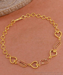 Stylish Light Weight Gold Bracelet Ruby Stone Design BRAC986