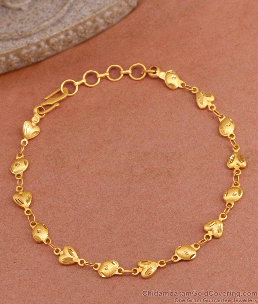 Real Gold Tone Heart Charms Bracelet 2 Gram Gold Jewelry BRAC988 Real Gold Tone Heart Charms Bracelet 2 Gram Gold Jewelry BRAC988