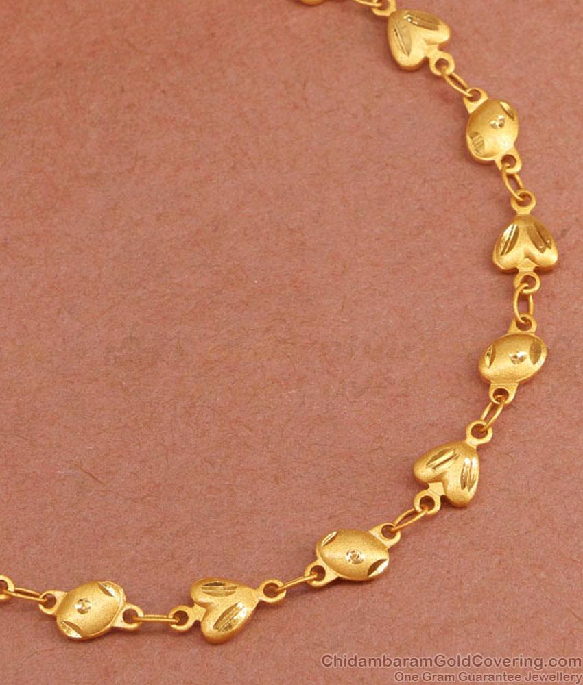 Real Gold Tone Heart Charms Bracelet 2 Gram Gold Jewelry BRAC988 Real Gold Tone Heart Charms Bracelet 2 Gram Gold Jewelry BRAC988