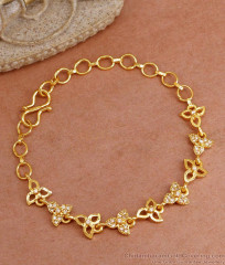 Stylish Ad Stone Floral Gold Bracelet With Price Online BRAC993