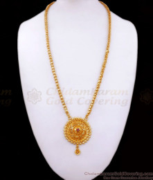 Single Ruby Stone Gold Plated Dollar Chain Floral Design BGDR1003 Single Ruby Stone Gold Plated Dollar Chain Floral Design BGDR1003