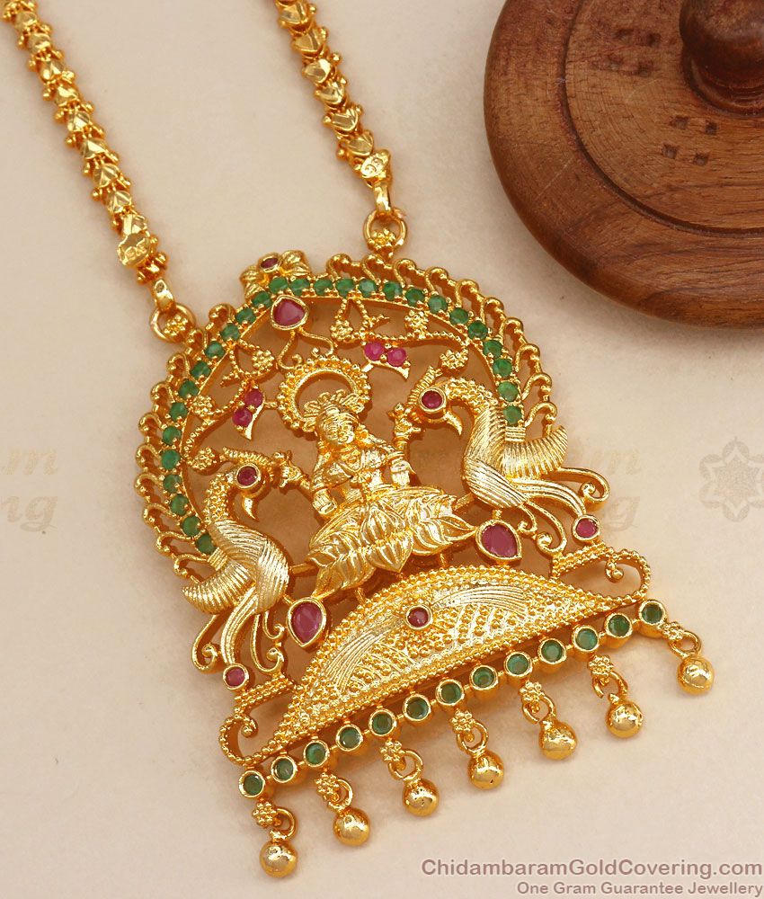 Grand One Gram Gold Lakshmi Dollar Chain Design Shop Online BGDR1010