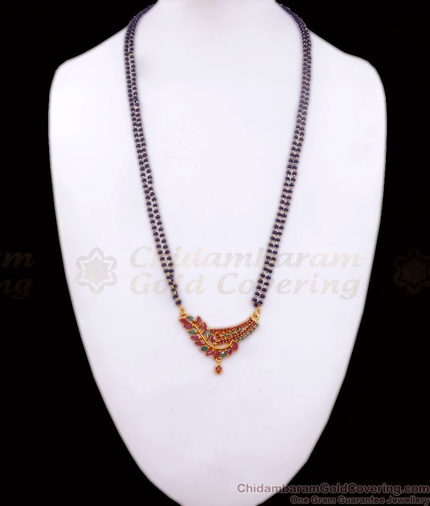 Beautiful Full Stone Gold Imitation Mangalsutra Dollar Chain Shop Online BGDR1017