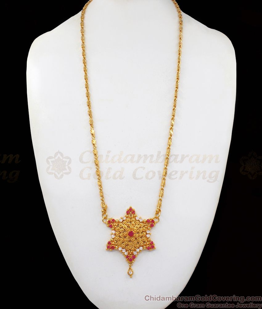 BGDR102 - Trendy Ruby Stone Party Wear Star Dollar Latest Imitation Jewellery