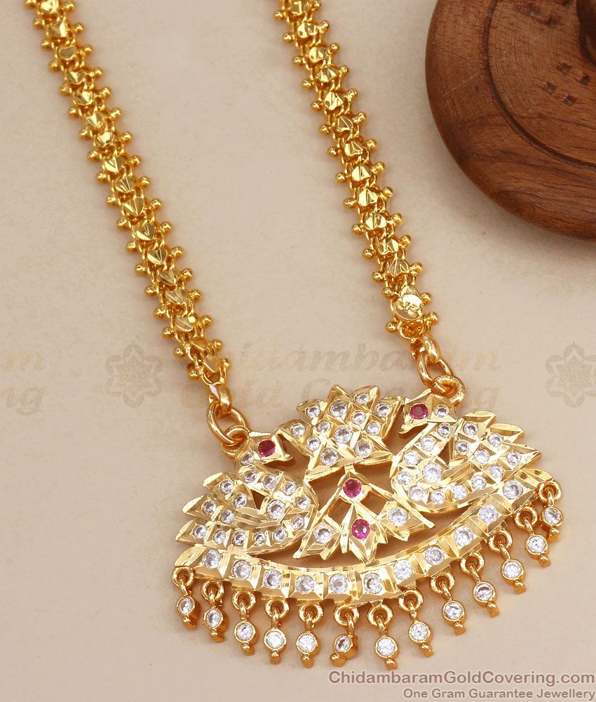 Beautiful Swan Design Impon Gold Dollar Chain Shop Online BGDR1023