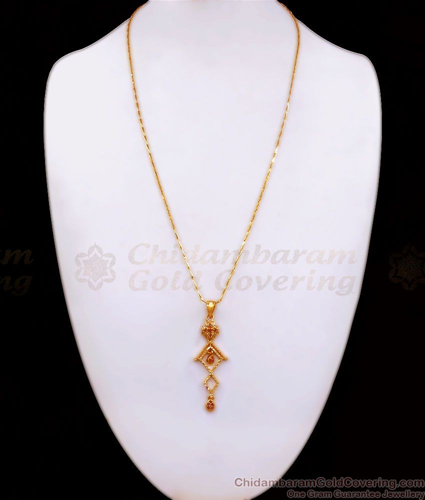 24 Inch One Gram Gold Ruby Stone Dollar Chain Shop Online BGDR1029
