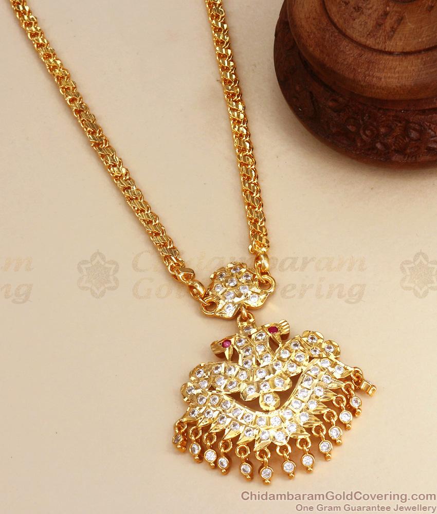 Peacock Design Impon Gold Dollar With Long Chains Shop Online BGDR1034