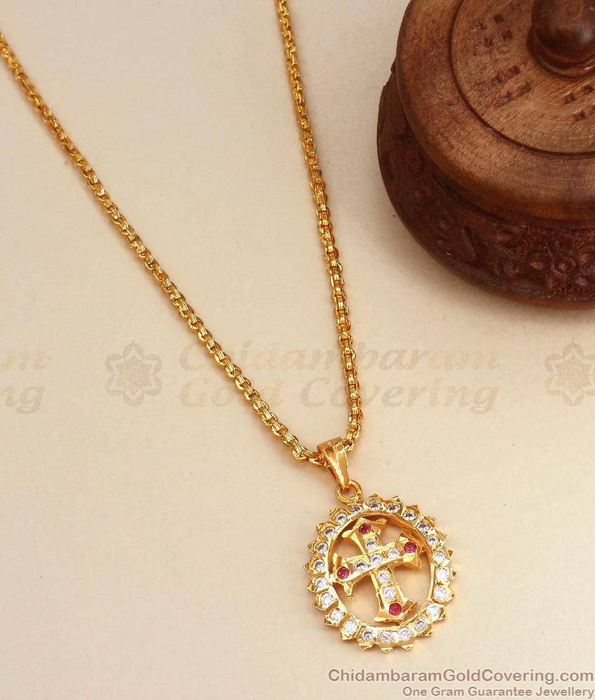 Chirstian Cross Round Design Impon Dollar Chain Shop Online BGDR1048