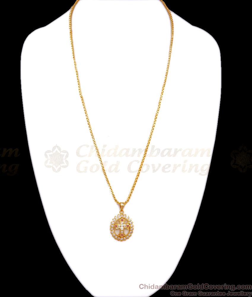 Chirstian Cross Round Design Impon Dollar Chain Shop Online BGDR1048