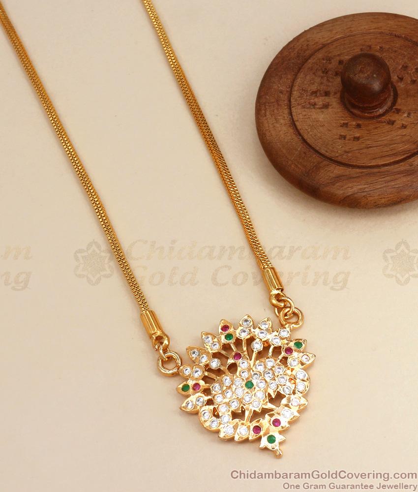 Multi Stone Peacock Design Impon Dollar Chain Shop Online BGDR1052