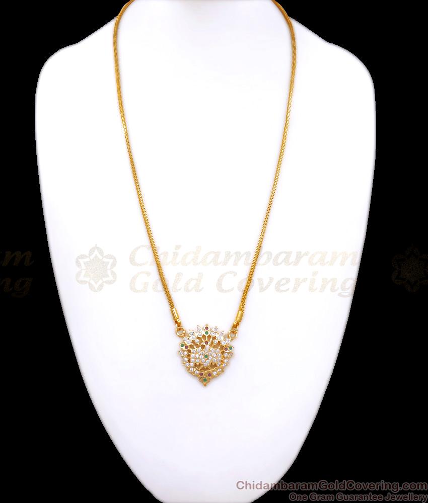 Multi Stone Peacock Design Impon Dollar Chain Shop Online BGDR1052