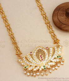 Premium Impon Lotus Design Gold Plated Dollar Chain Shop Online BGDR1057 Premium Impon Lotus Design Gold Plated Dollar Chain Shop Online BGDR1057