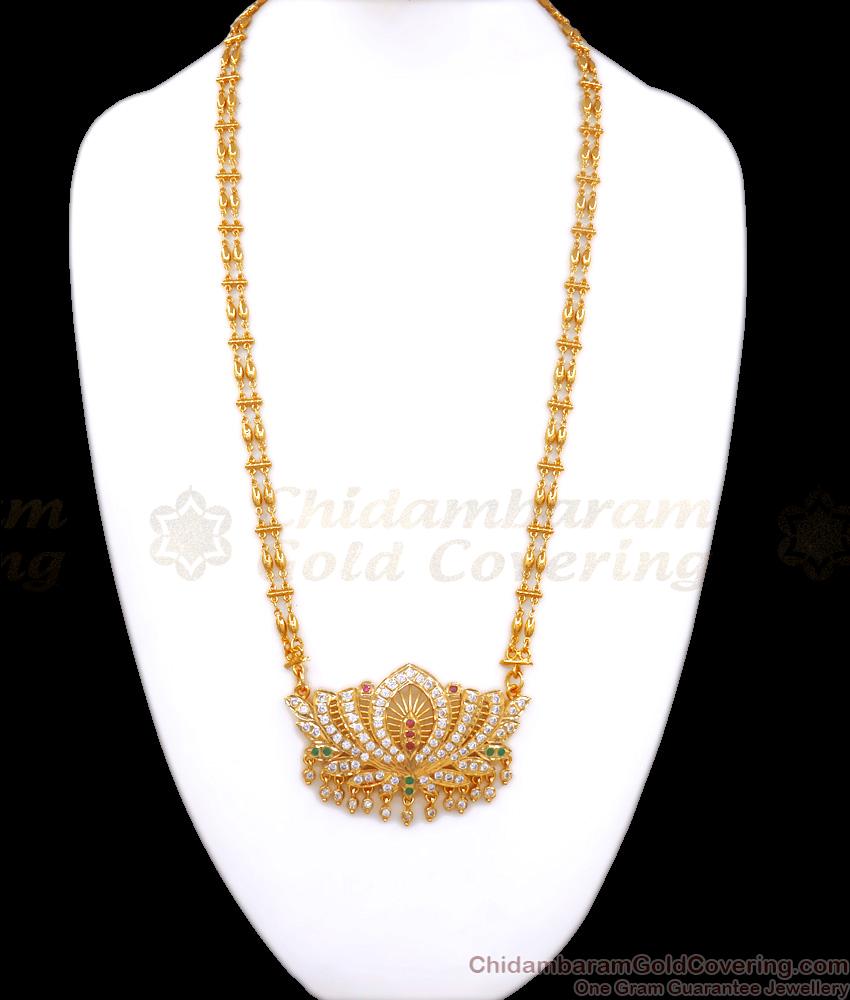 Premium Impon Lotus Design Gold Plated Dollar Chain Shop Online BGDR1057