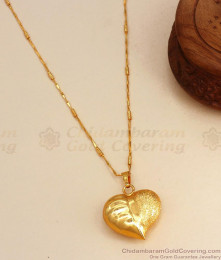 Heart Shaped 1 Gram Gold Dollar Chain Office And College Wear BGDR1059 Heart Shaped 1 Gram Gold Dollar Chain Office And College Wear BGDR1059