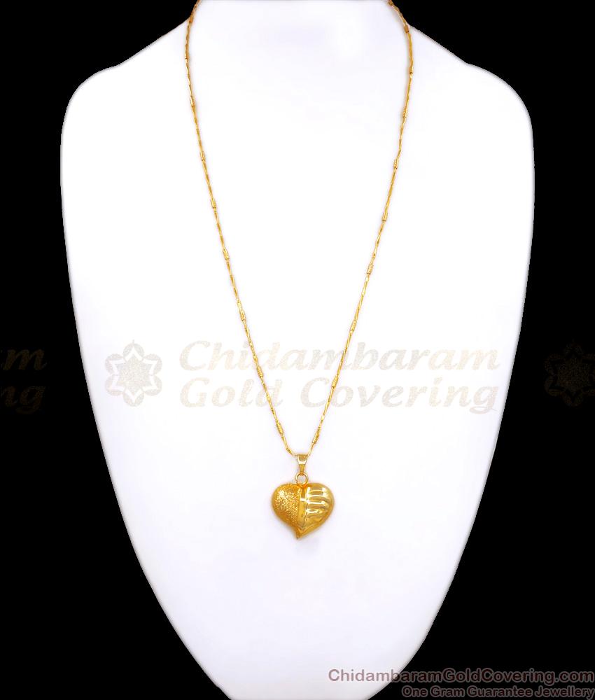 Heart Shaped 1 Gram Gold Dollar Chain Office And College Wear BGDR1059