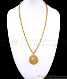 AD Stone Floral One Gram Gold Dollar Chain Designs Shop Online BGDR1068 AD Stone Floral One Gram Gold Dollar Chain Designs Shop Online BGDR1068