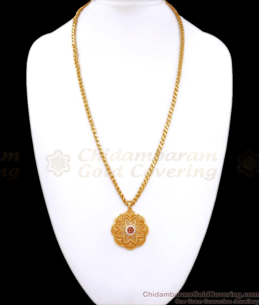 AD Stone Floral One Gram Gold Dollar Chain Designs Shop Online BGDR1068