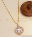 Glittering CZ White Stone Gold Imitation Dollar Chain Party Wear Collections BGDR1070