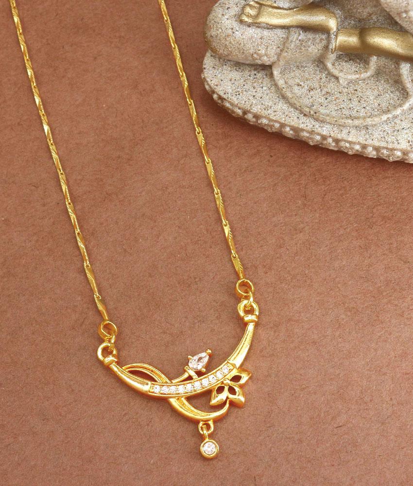 Buy Womens Gold Plated Dollar Chain For Office And College Wear BGDR1078