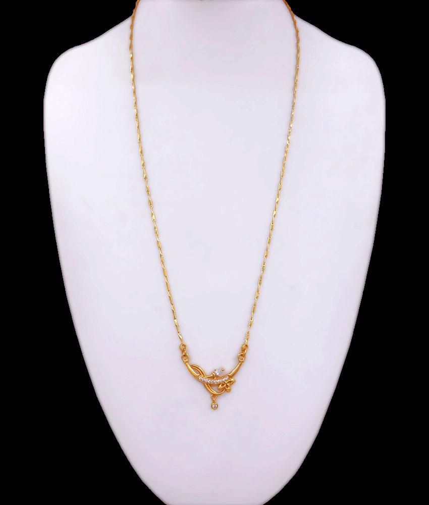 Buy Womens Gold Plated Dollar Chain For Office And College Wear BGDR1078