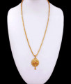 Elegant Single Ruby Stone Gold Plated Dollar Heart Chain Shop Online BGDR1082