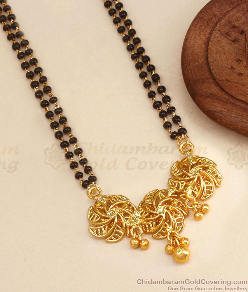 Beautiful 3 Floral Pendant Gold Imitation Mangalsutra Dollar Chain Shop Online BGDR1083