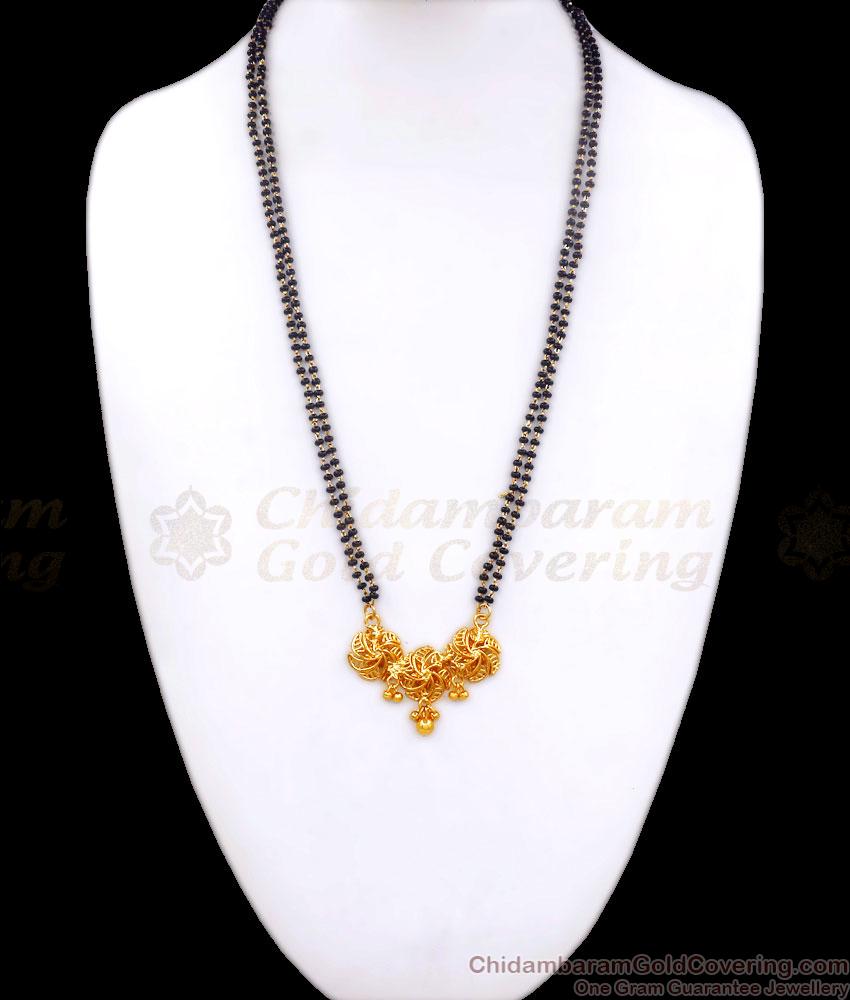 Beautiful 3 Floral Pendant Gold Imitation Mangalsutra Dollar Chain Shop Online BGDR1083