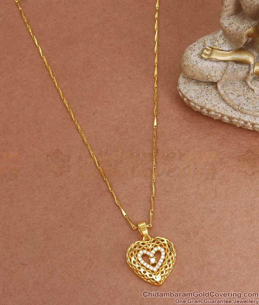 Valentine Special Slim Chain Gold Heart Dollar Design BGDR1089