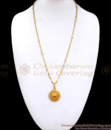 Stylish Office Wear Floral Gold Dollar Chain Ruby Stone Collections BGDR1091