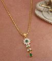 Beautiful Gold Dollar Chain Emerald White Stone Designs BGDR1105