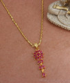 Full Ruby Stone Floral Gold Dollar Chain Teenagers Special Collections BGDR1106