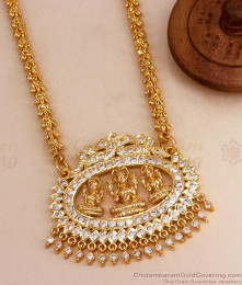 Goddess Lakshmi Impon Dollar Chain Full White Gati Stone Collections BGDR1114 Goddess Lakshmi Impon Dollar Chain Full White Gati Stone Collections BGDR1114