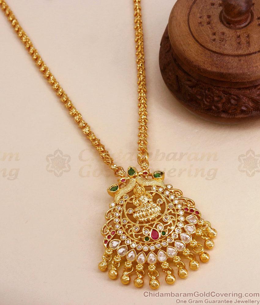 30 Inches Long Goddess Lakshmi Design Gold Dollar Chain Collections BGDR1123-LG