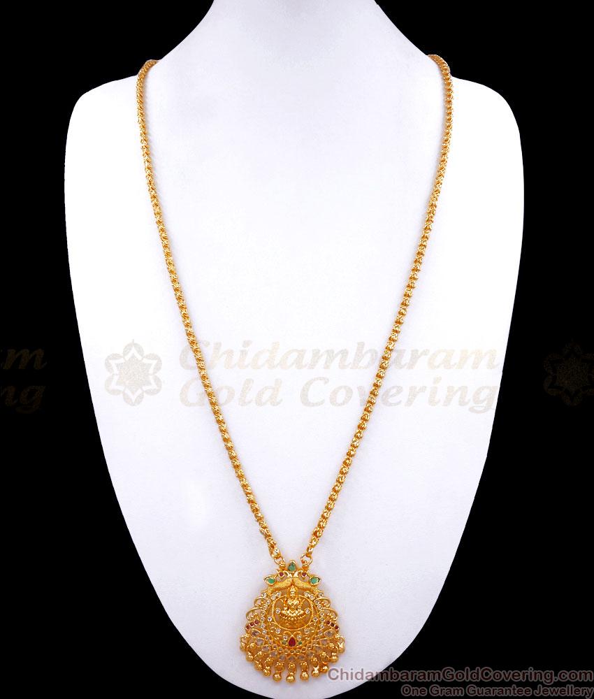 30 Inches Long Goddess Lakshmi Design Gold Dollar Chain Collections BGDR1123-LG