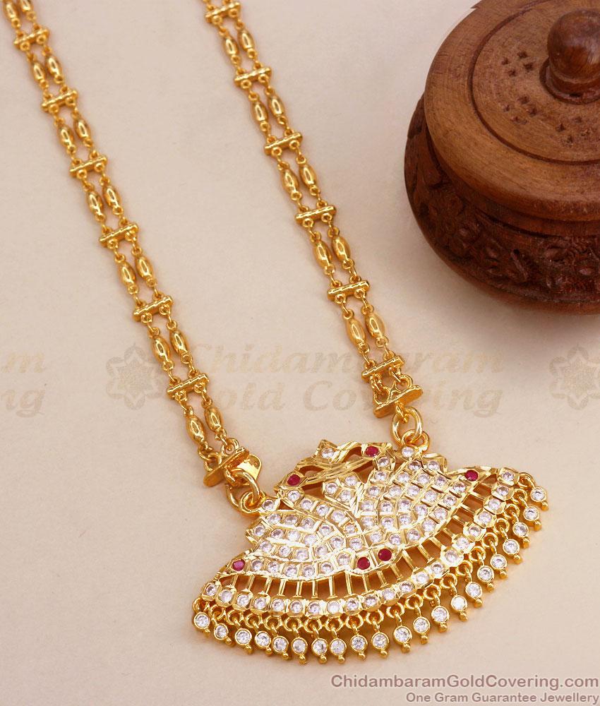 Heavy 5 Metal Dollar Gold Chain Double Line Chain Beads Designs BGDR1126